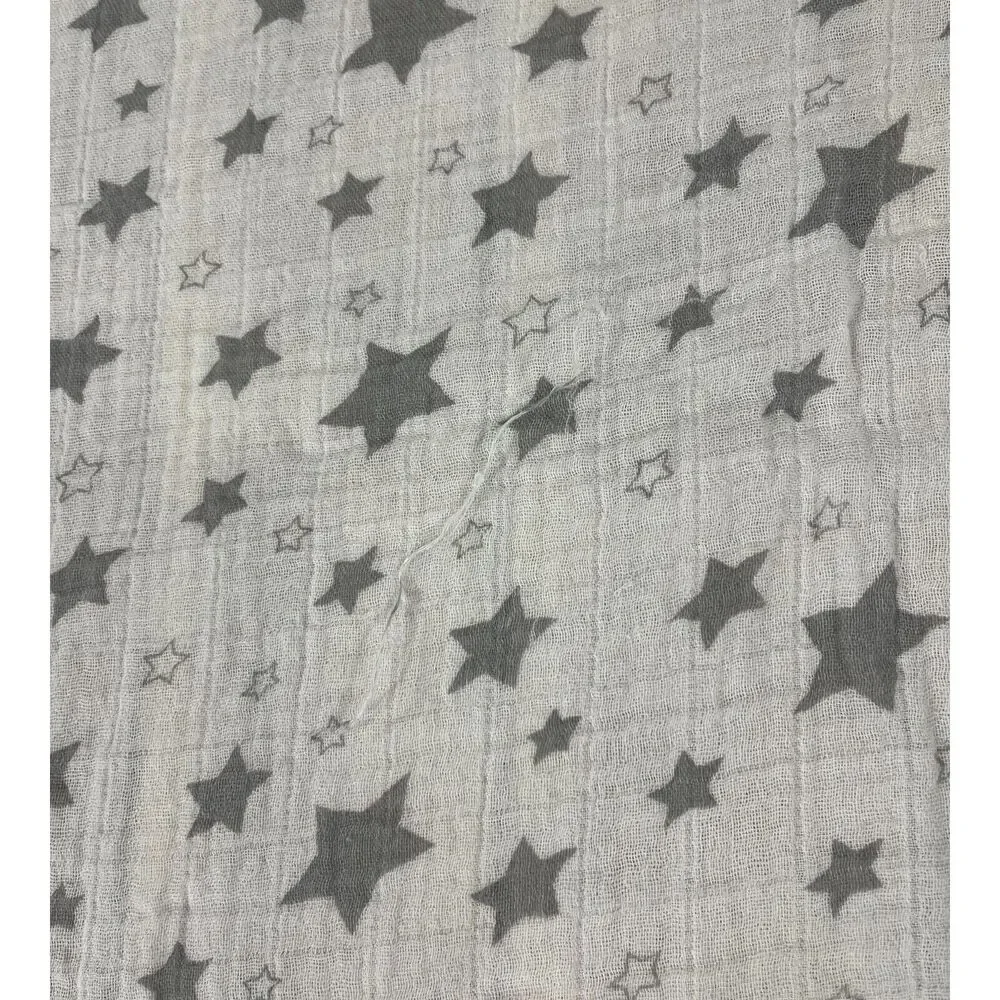 Hip Hop Panda Gray Stars Muslin Swaddle Baby Blanket